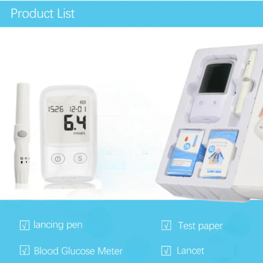 Glucose Monitor Kit – LCD Display, 25 Test Strips & 25 Lancets Included