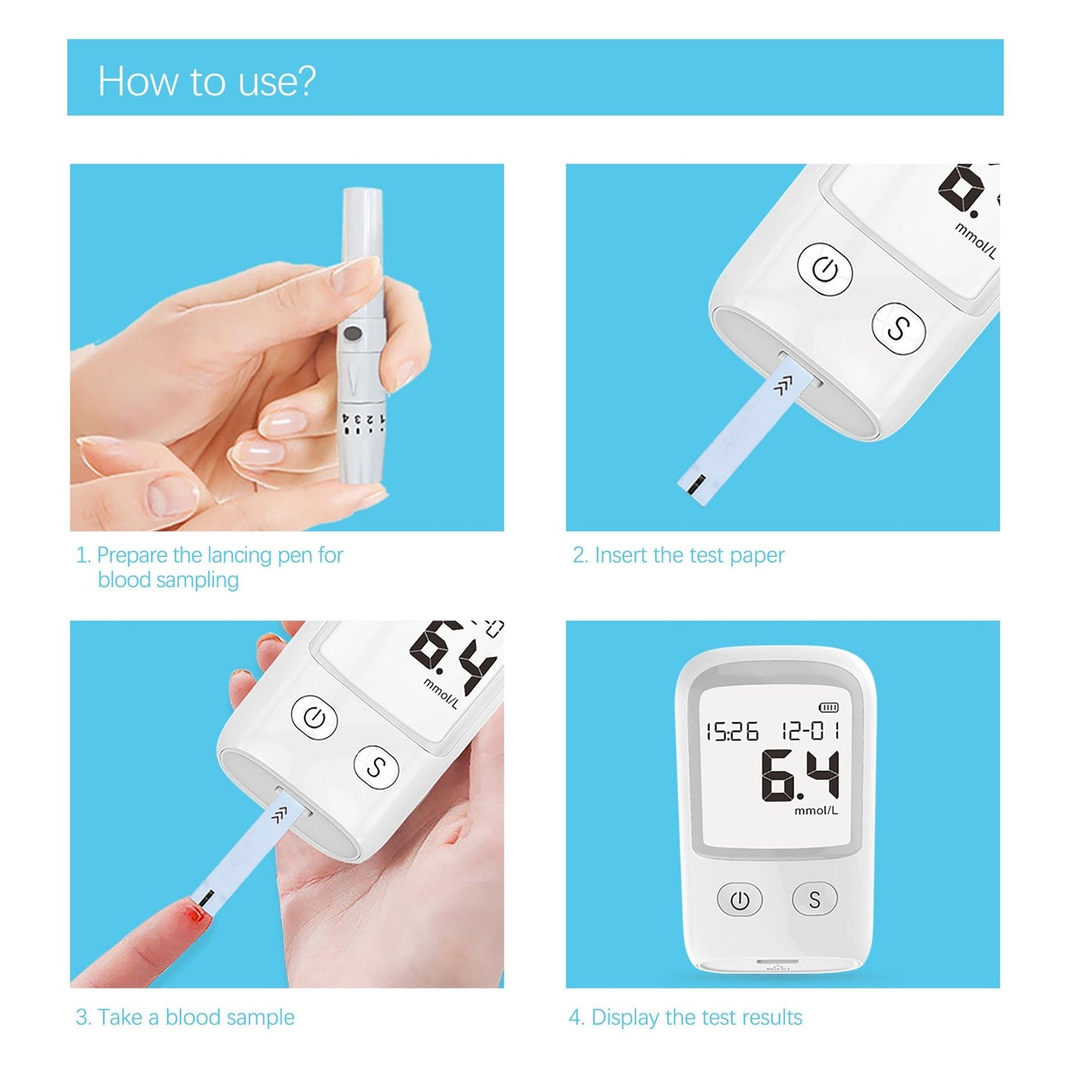 Blood Glucose Meter Diabetes Test Kit